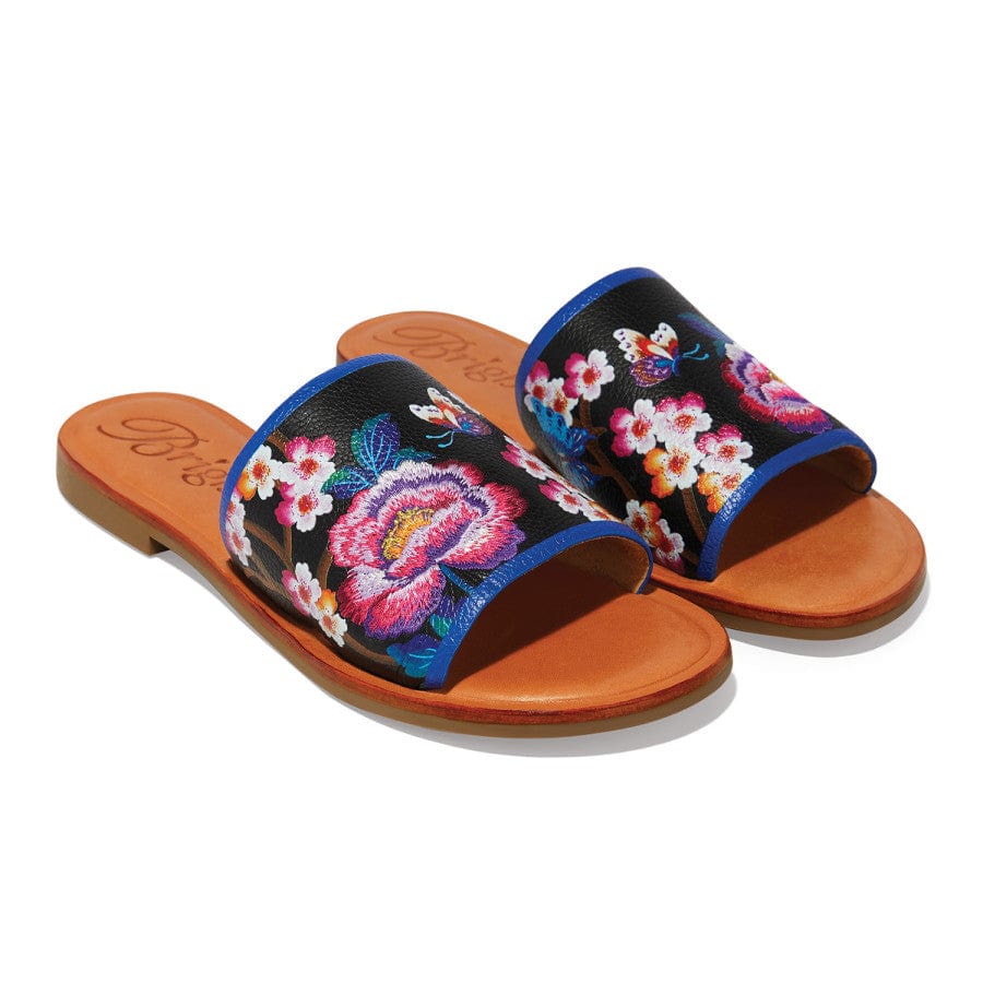 Akira Embroidered Slide Sandals Brighton