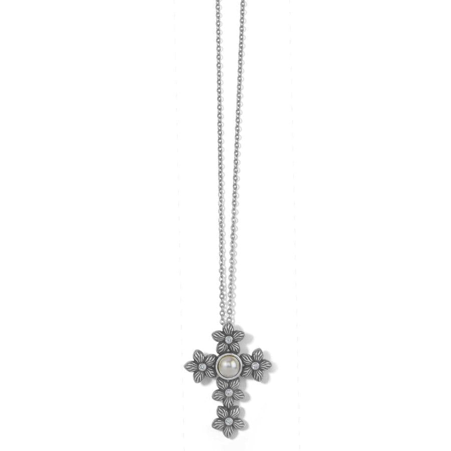 Pearl Necklace with Silver Cross