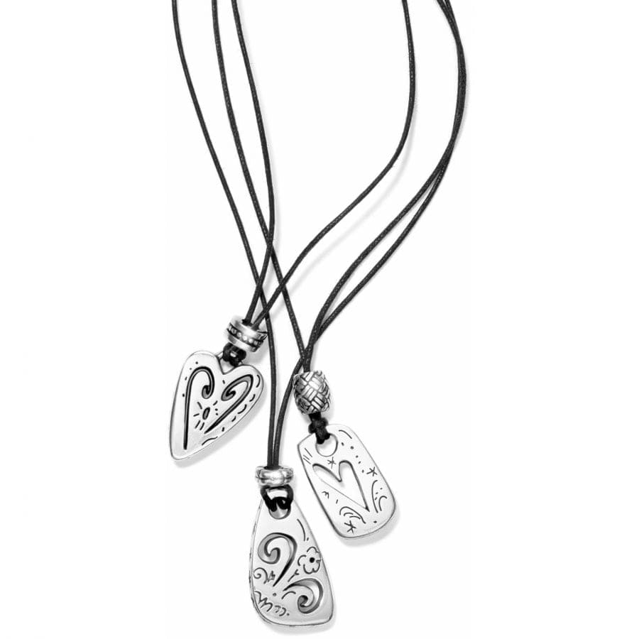 Jaclyn Silver Bead & Black Rope Necklace in Silver & Black by Jewelry  Accessories