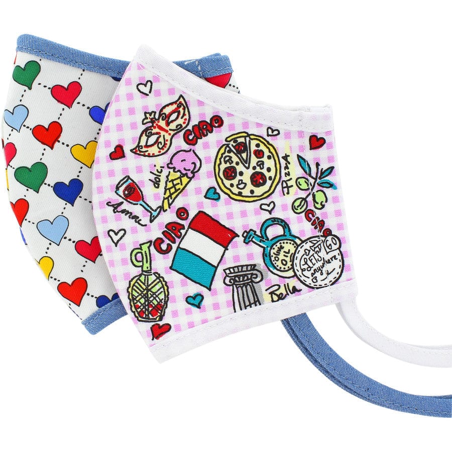 Ciao Bella Heart Face Mask 2 pack Brighton