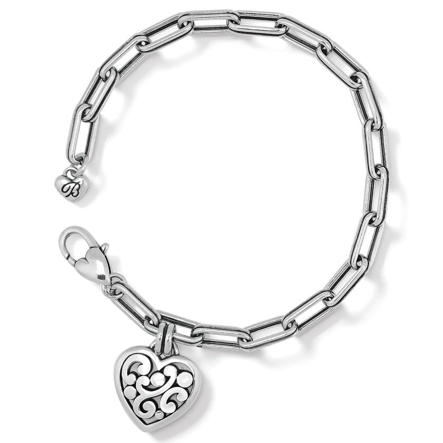 Sterling Silver Heart Link Bracelet