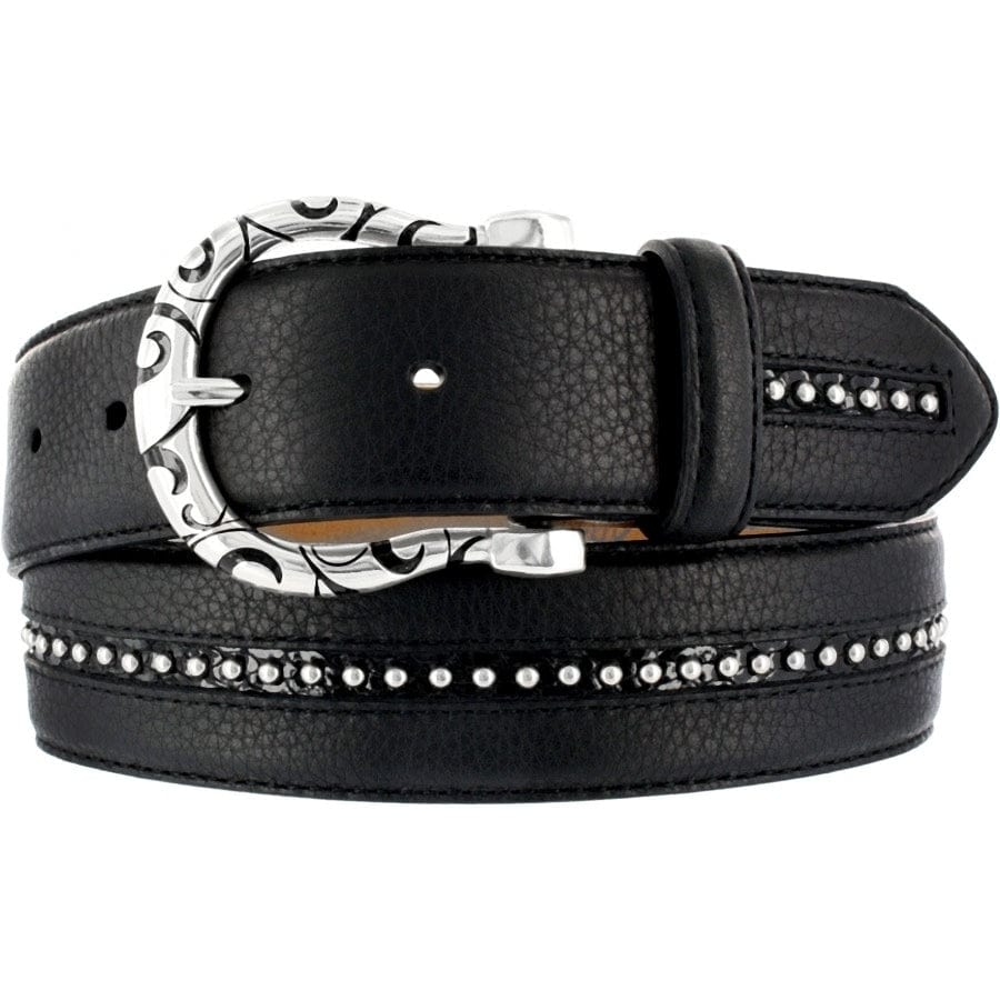 Brighton Women's Black Leather Brass Buckle Designer Belt Size S #40514