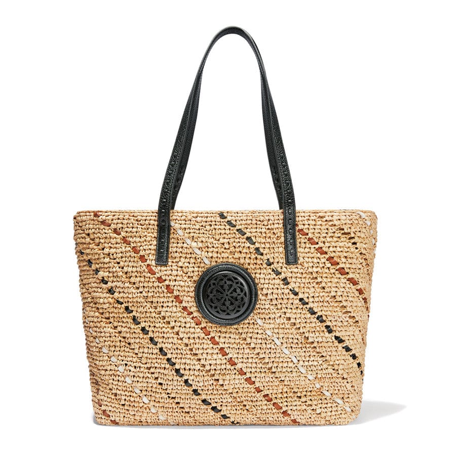 Brighton Navy & Tan Raffia newest Weave w/Leather Anchor Tote Bag w/Dustbag