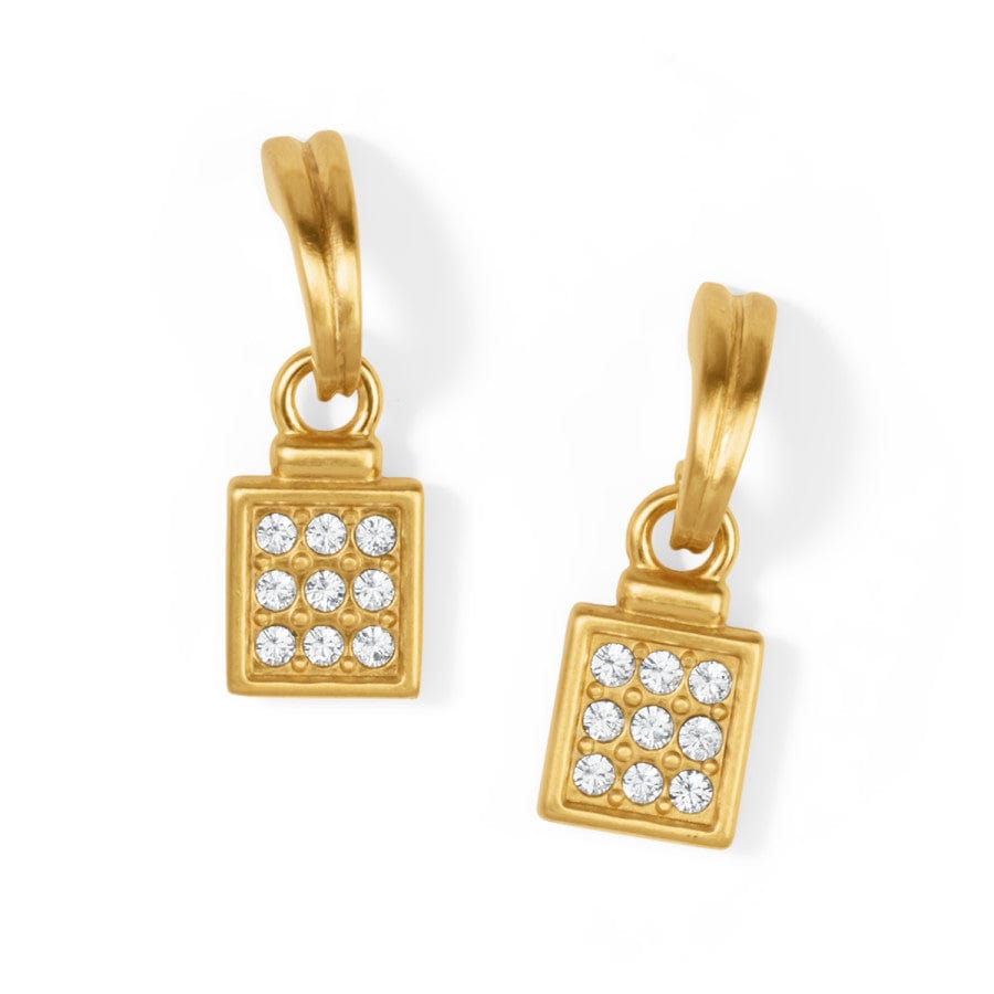 BRIGHTON mixed metals pave popular scrolled drop earrings