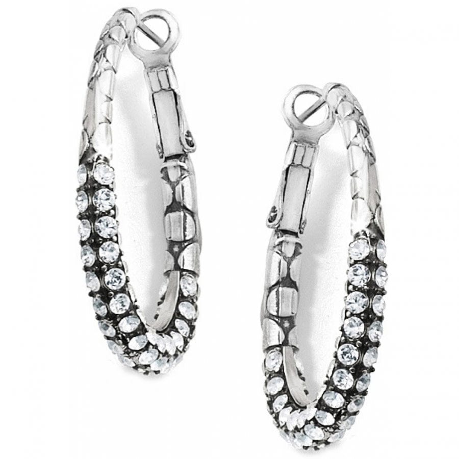 Brighton pebble gun metal Silver with Pavé Crystal inset link popular dangle earrings