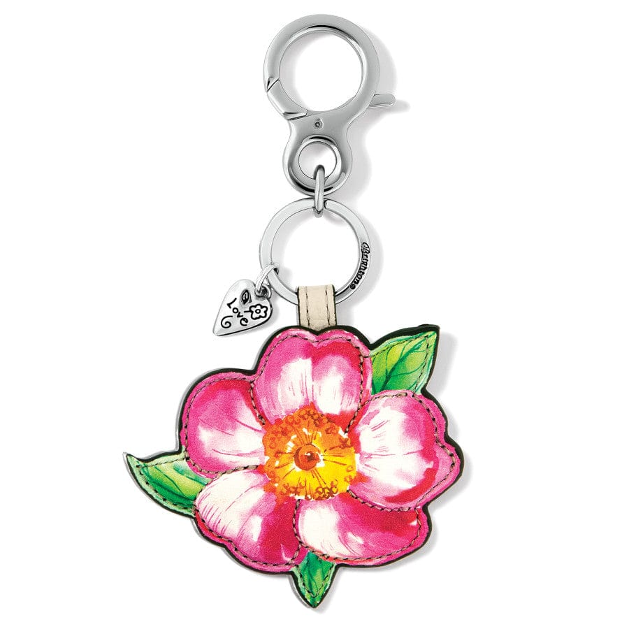 Coach, Accessories, New Coach Key Chain Purse Charm Fob Flowers Heart  Swarovski Crystals Pink Silver
