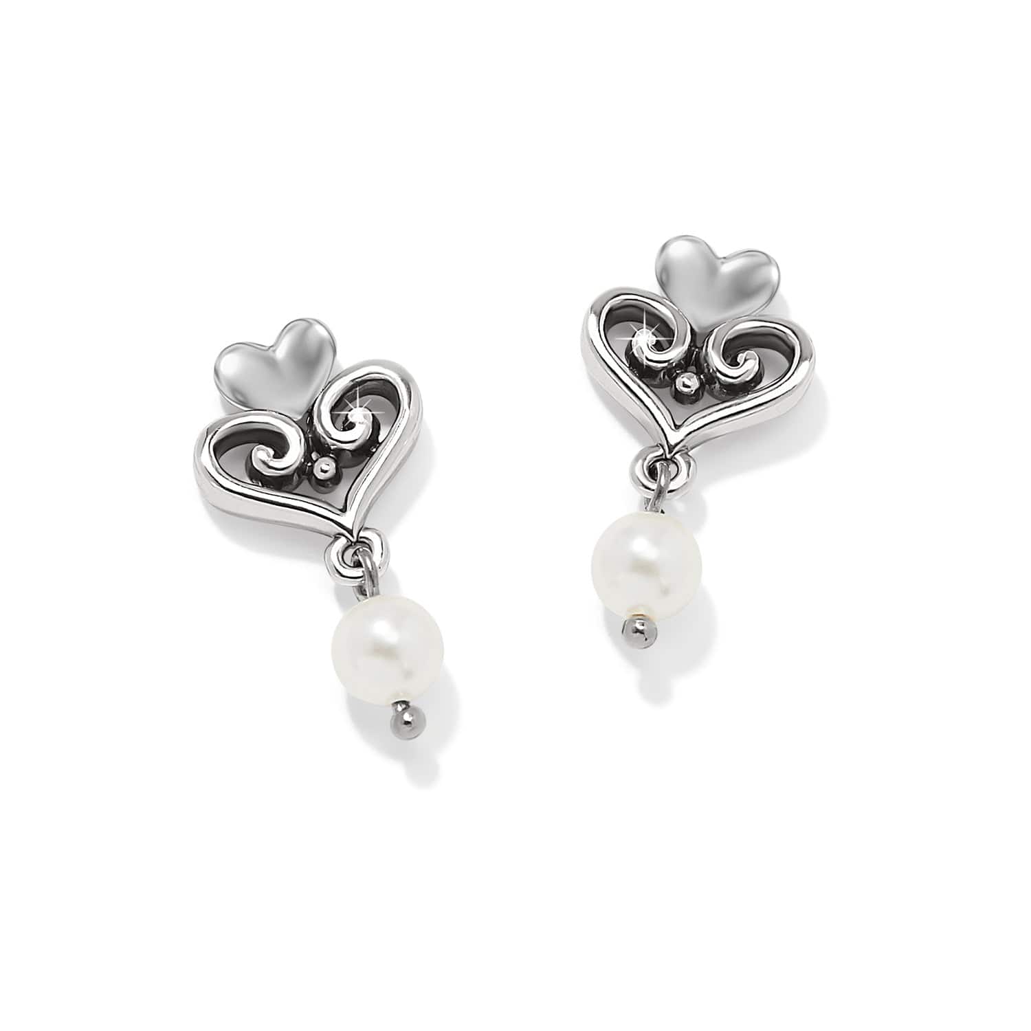 Alcazar Amor Pearl Post Drop Earrings silver-pearl 1