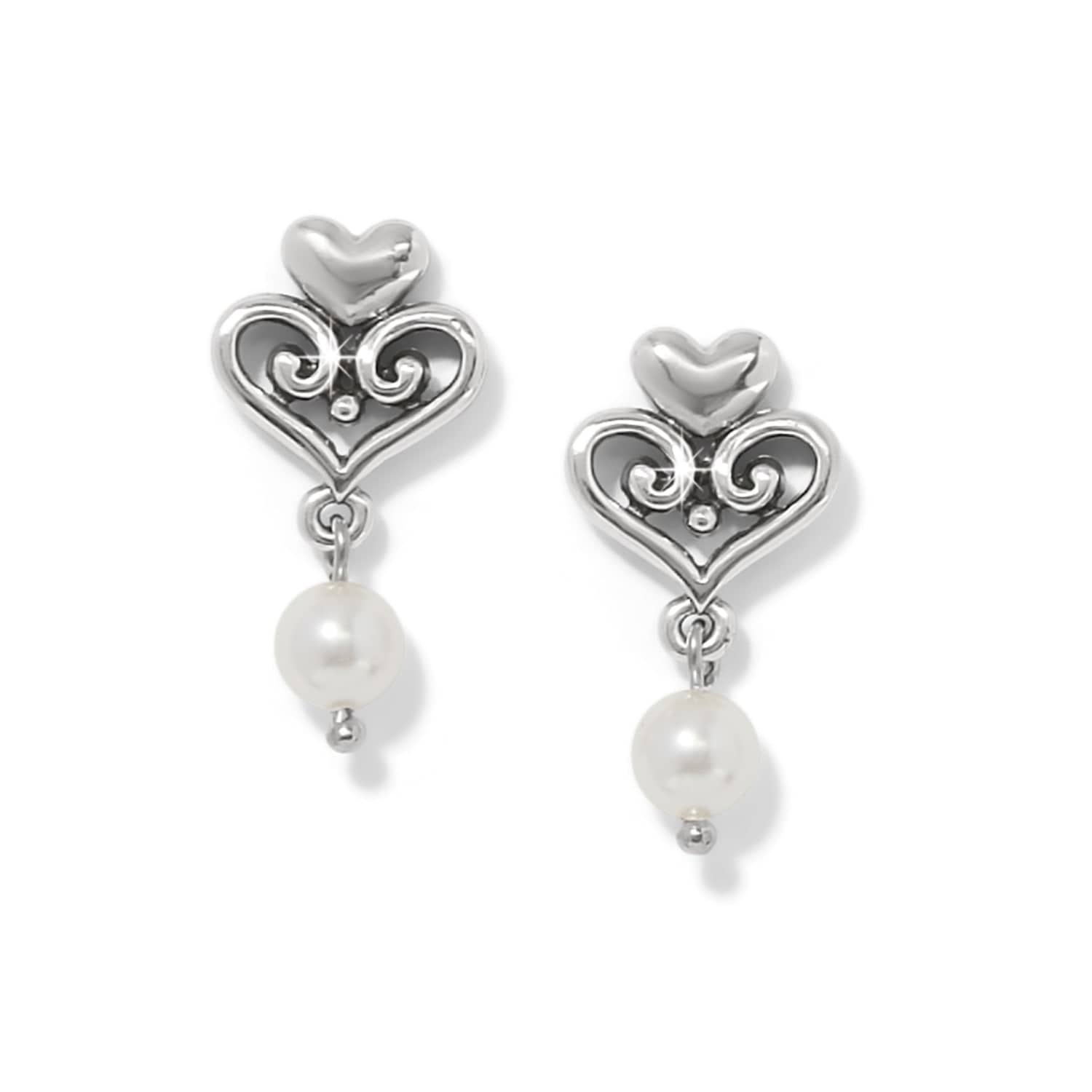 Alcazar Amor Pearl Post Drop Earrings silver-pearl 2