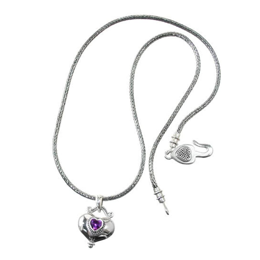 Buddha Alexandrite Heart Necklace silver-purple 1