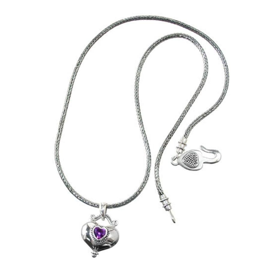 Buddha Alexandrite Heart Necklace silver-purple 2