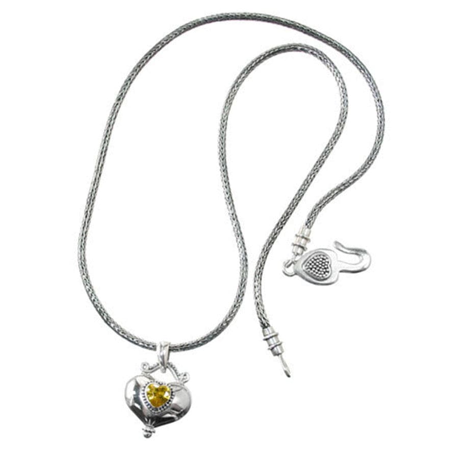 Buddha Gold Heart Necklace silver-yellow 1