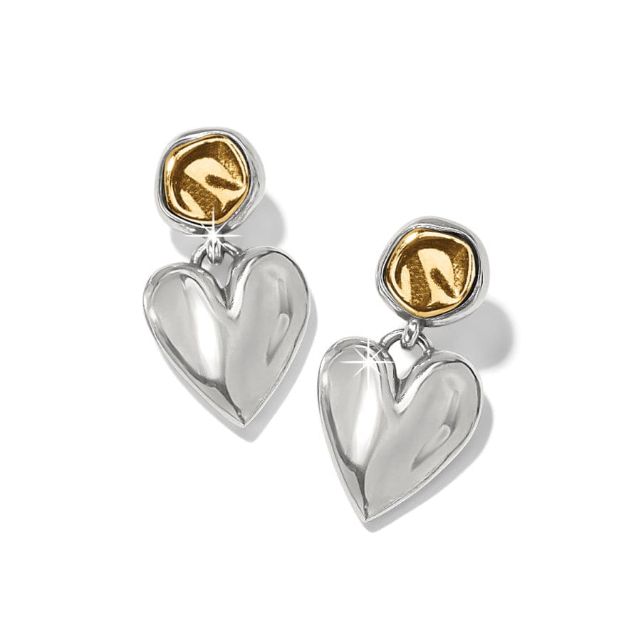 Cascade Heart Post Earrings silver-gold 1