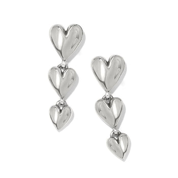 Cascade Heart Trio Post Drop Earrings