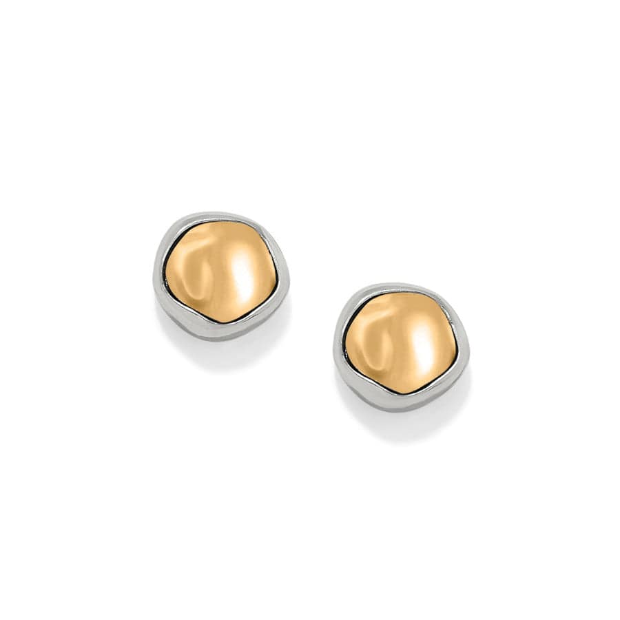 Cascade Round Post Earrings silver-gold 1