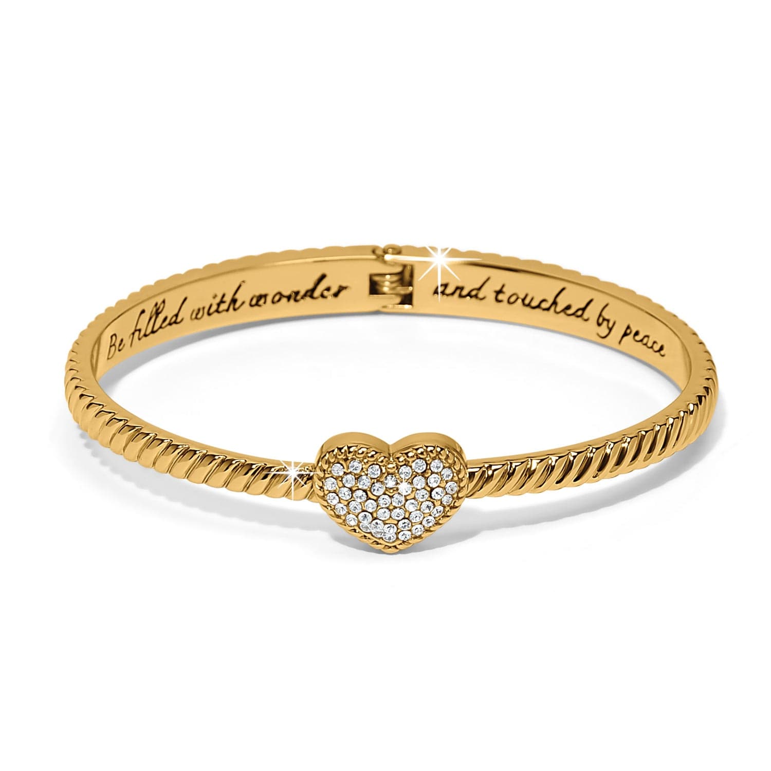 Celestia Heart Hinged Bangle gold 1