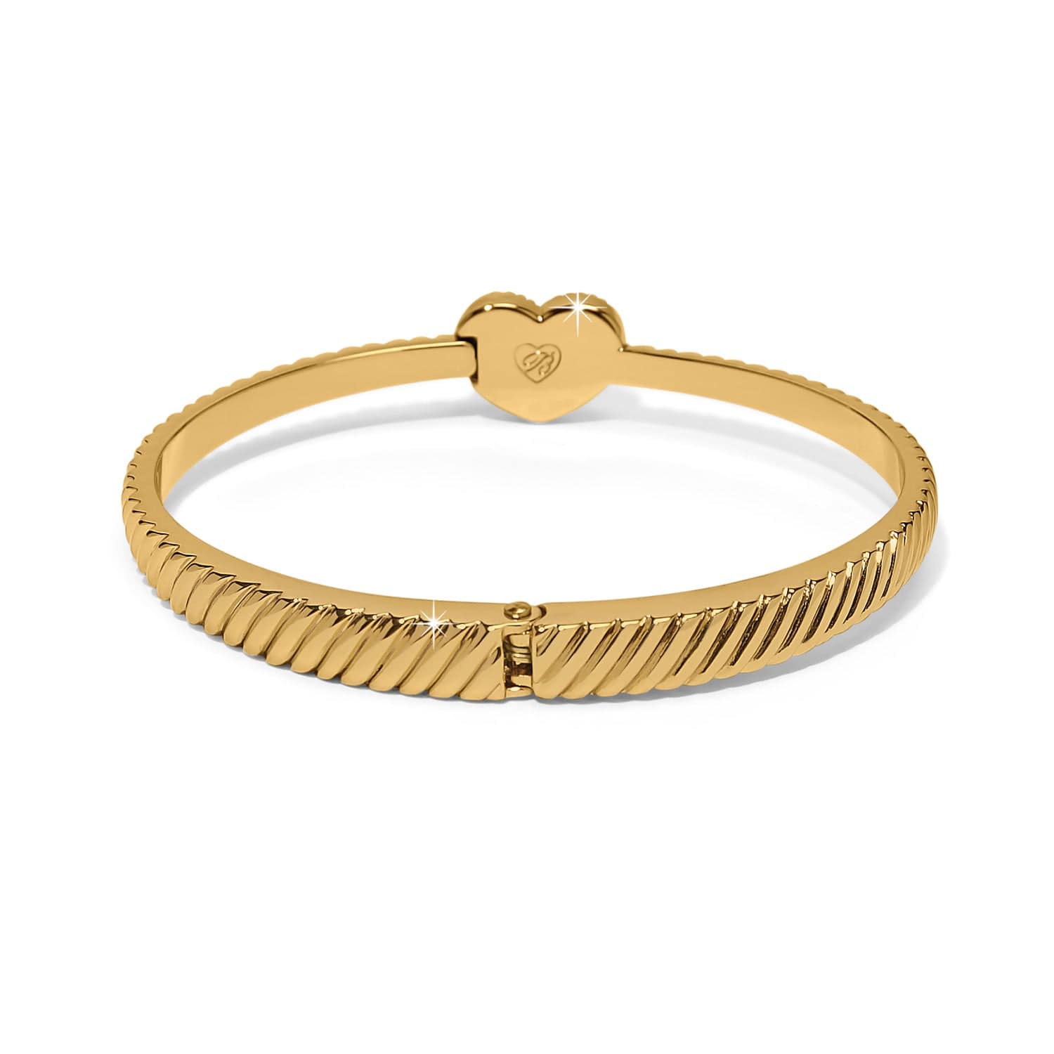 Celestia Heart Hinged Bangle gold 2