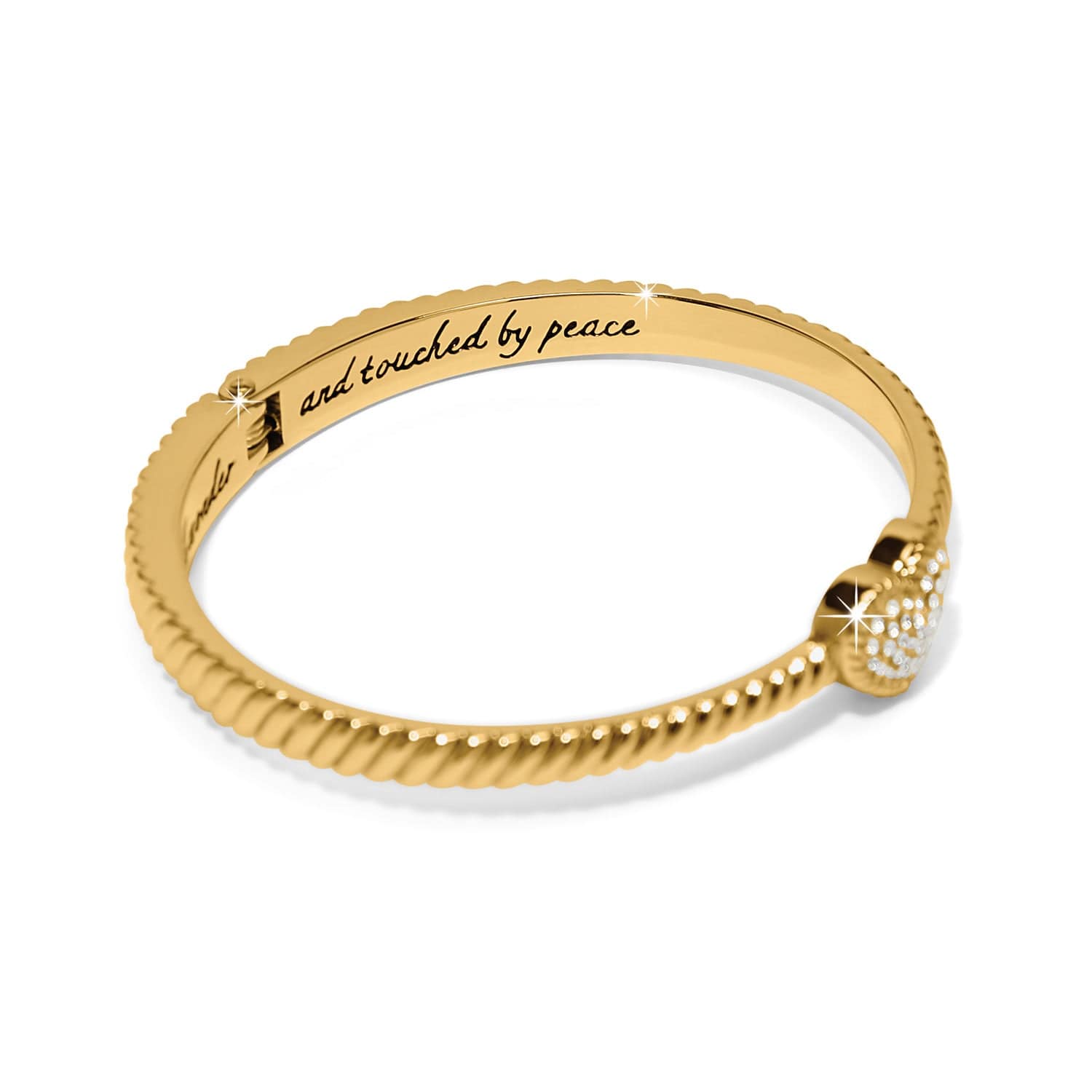 Celestia Heart Hinged Bangle gold 3