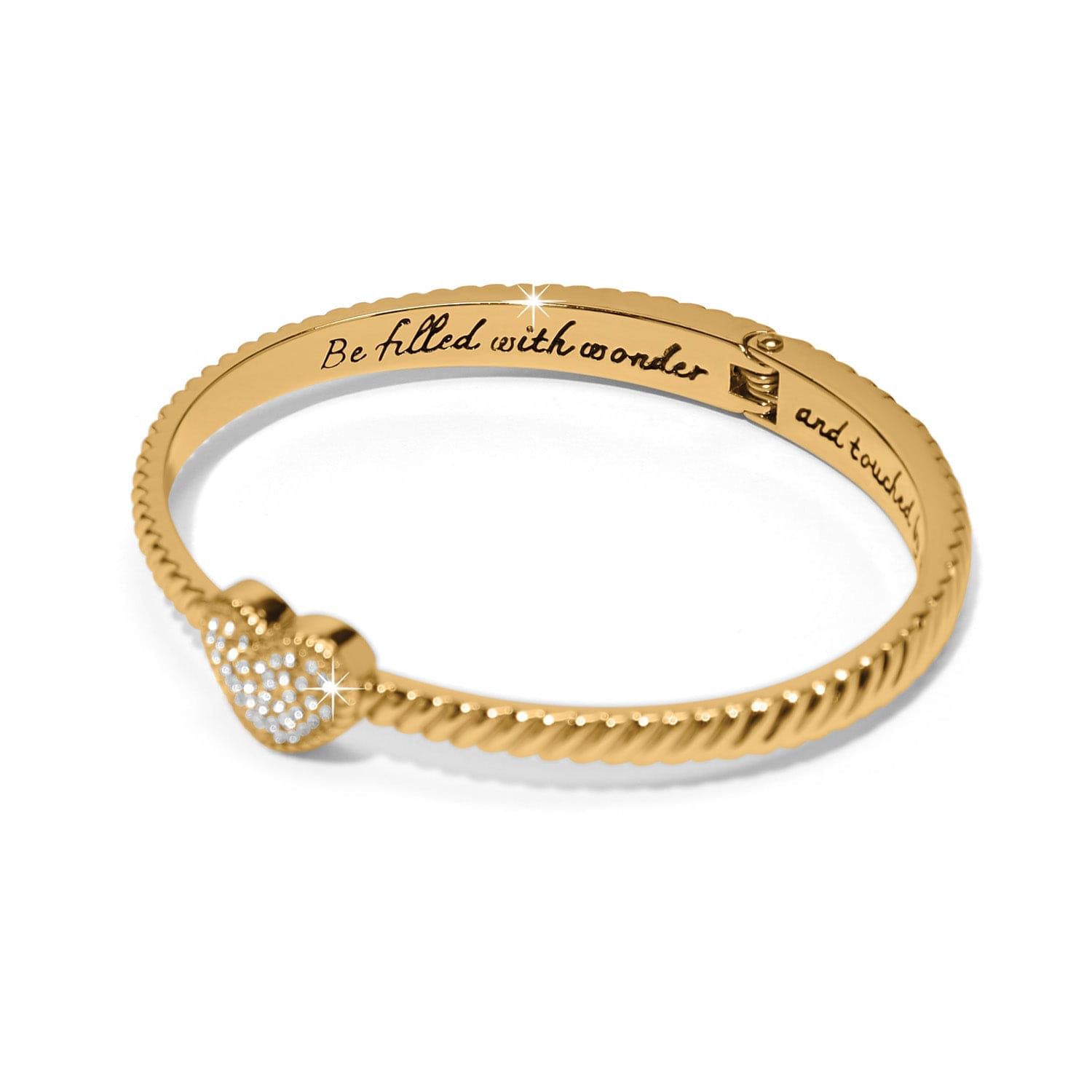 Celestia Heart Hinged Bangle gold 4