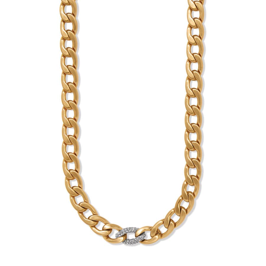 Cleo Pave Link Necklace gold 1