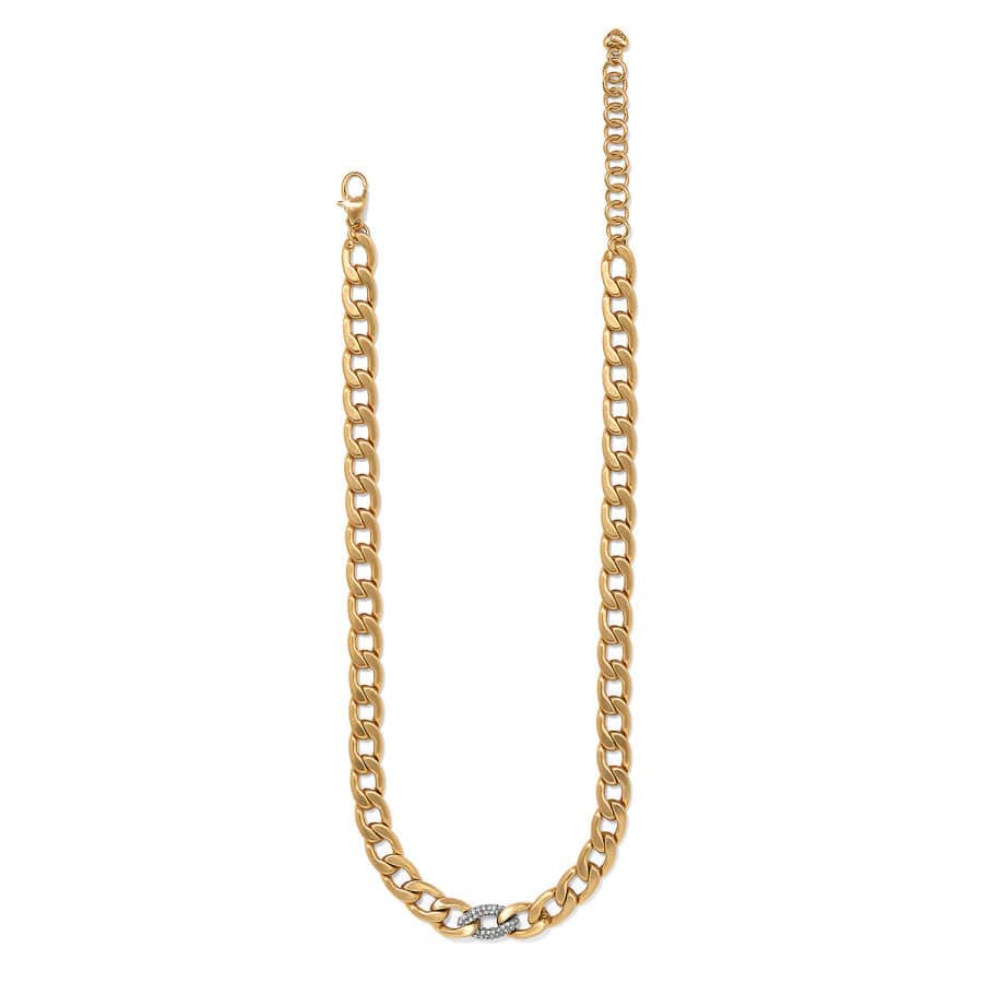 Cleo Pave Link Necklace gold 2