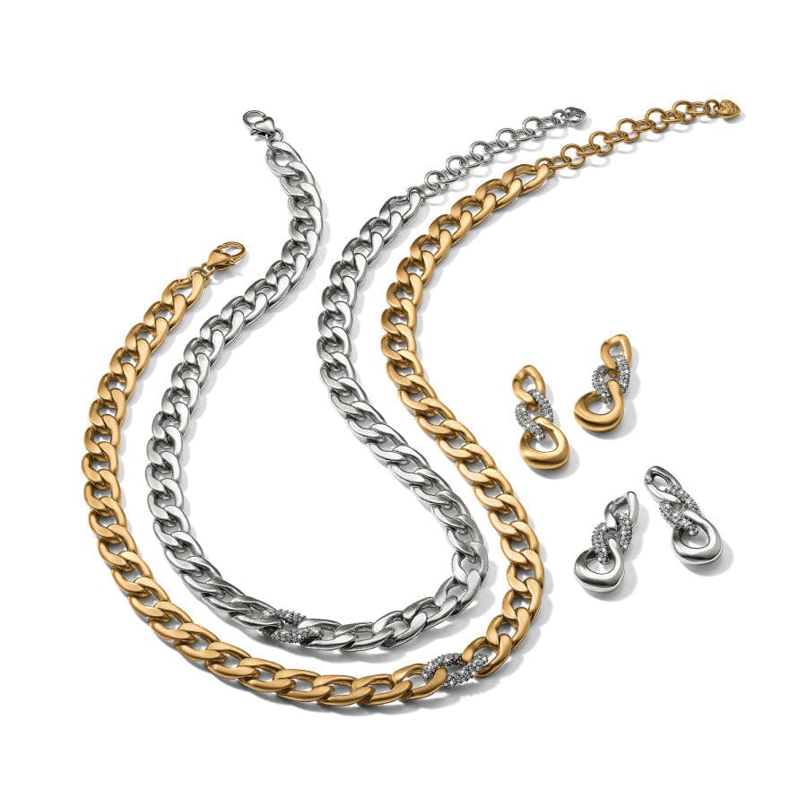 Cleo Pave Link Necklace gold 3