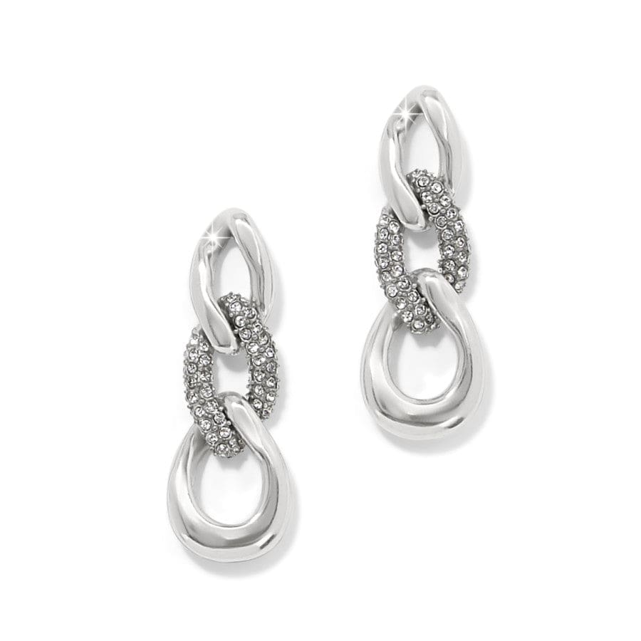 Cleo Pave Link Post Drop Earrings silver 3