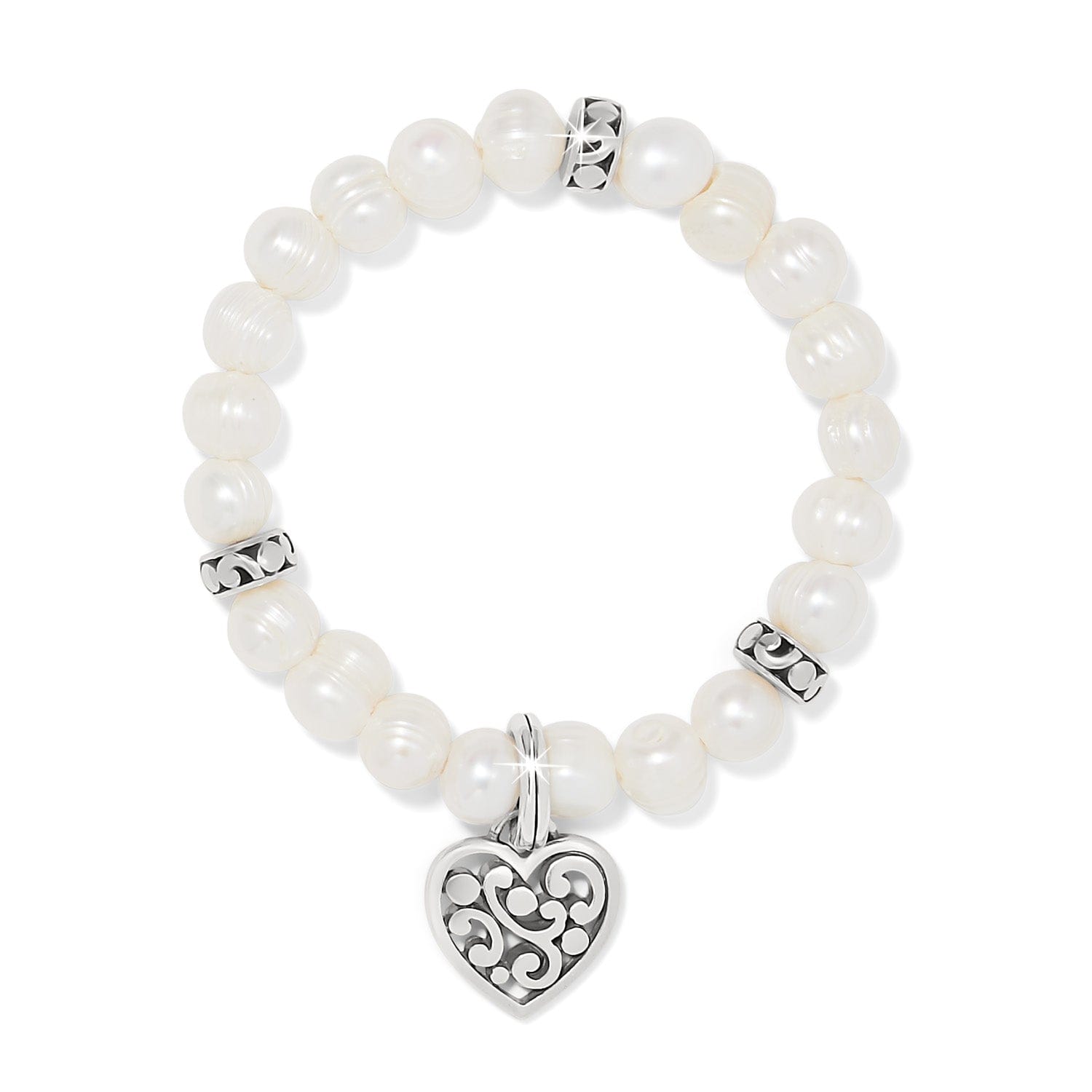 Contempo Heart Pearl Stretch Bracelet silver-pearl 1