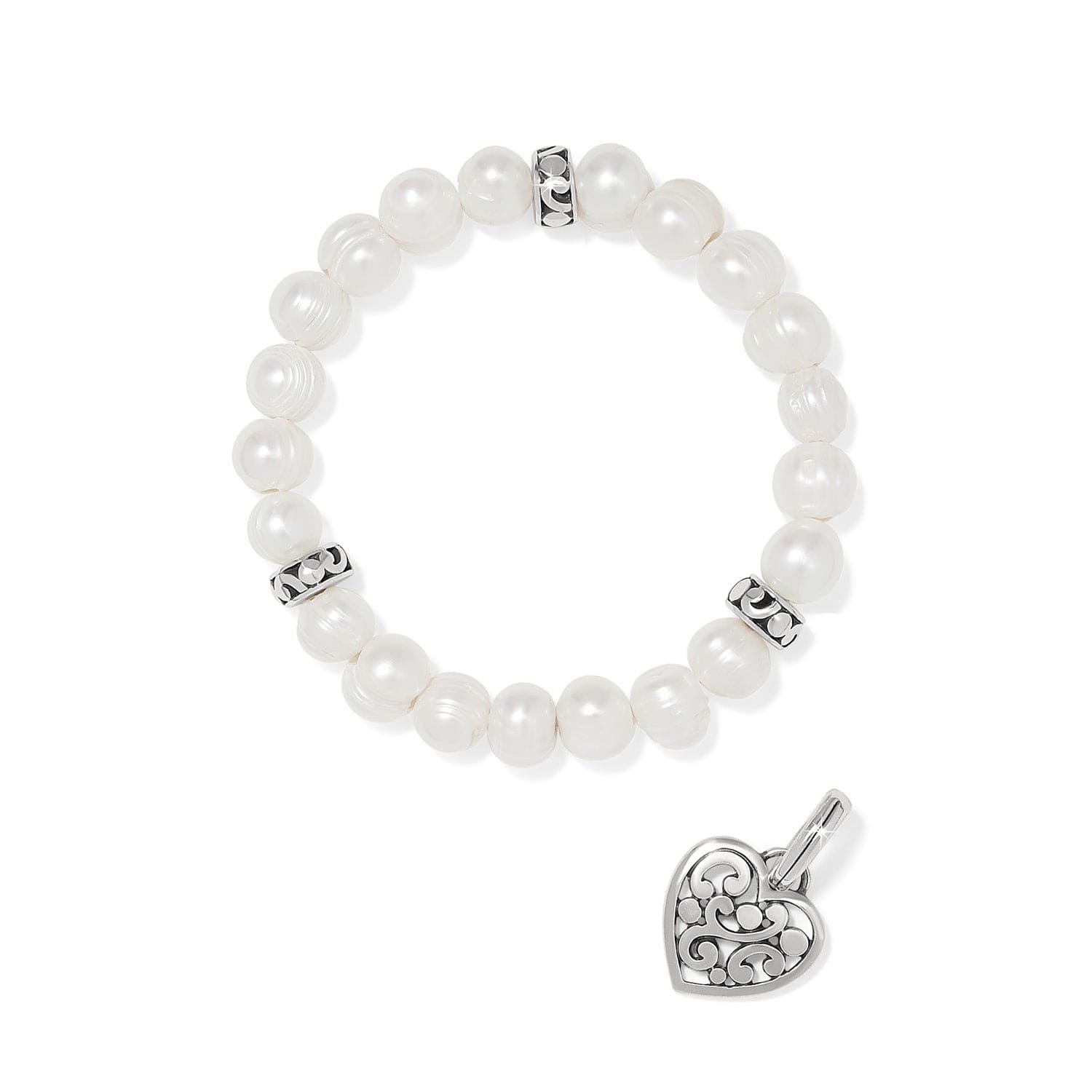 Contempo Heart Pearl Stretch Bracelet silver-pearl 2