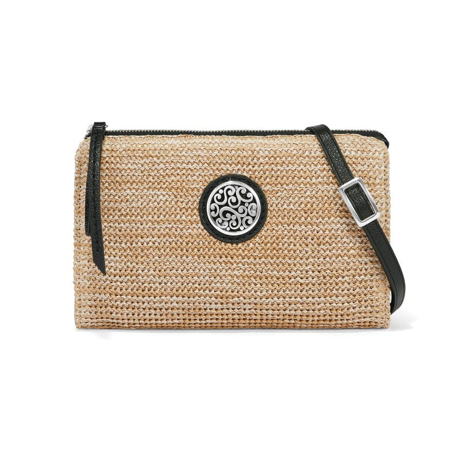 Front view of Contempo Straw Pouch in natural-black