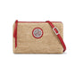 Front view of Contempo Straw Pouch in natural-poppy