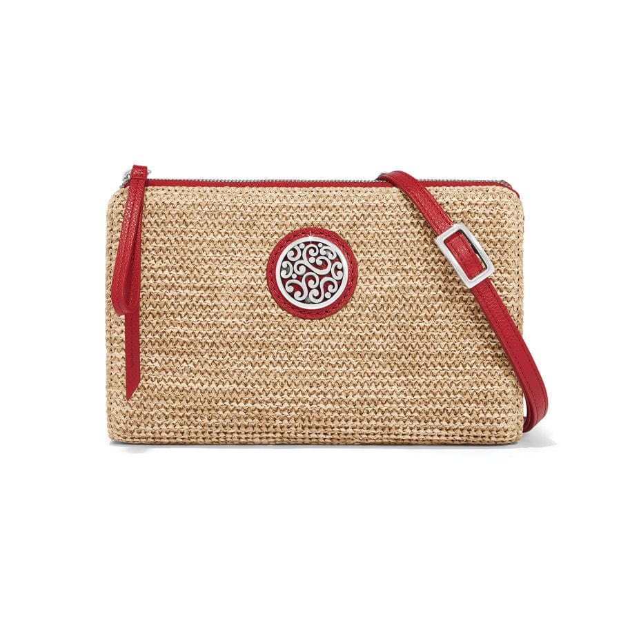 Front view of Contempo Straw Pouch in natural-poppy