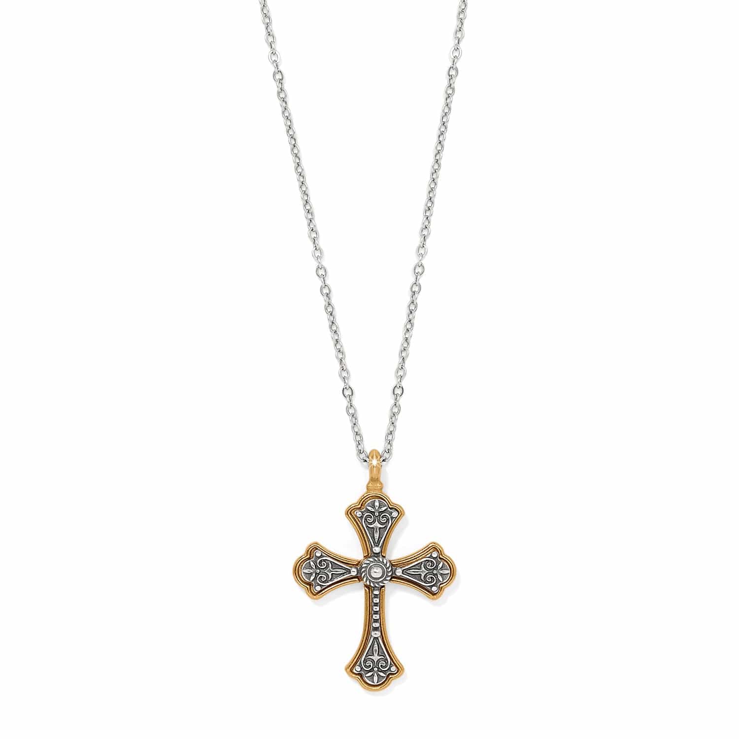 Good Shephard Cross Necklace silver-gold 2