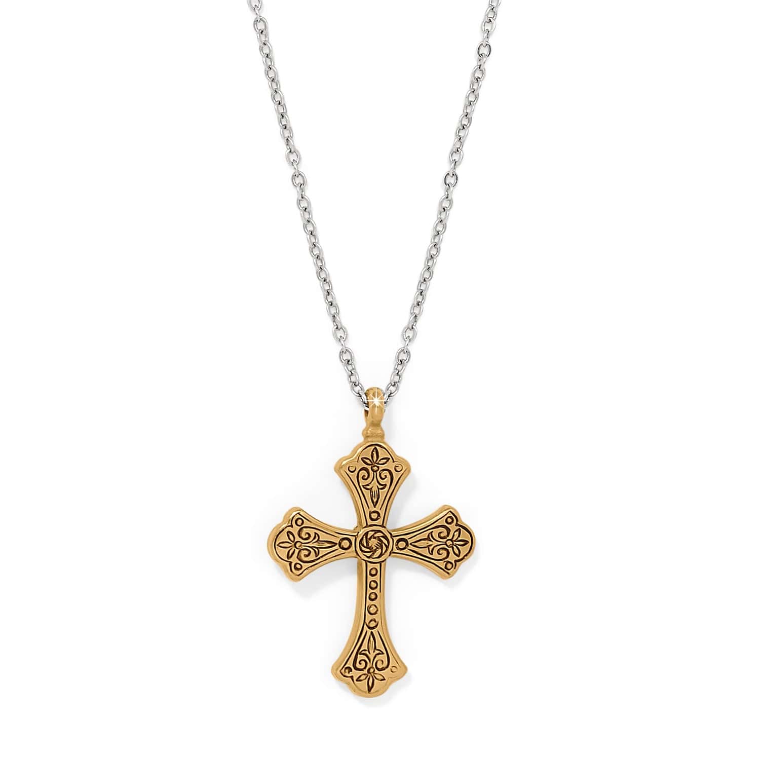 Good Shephard Cross Necklace silver-gold 3