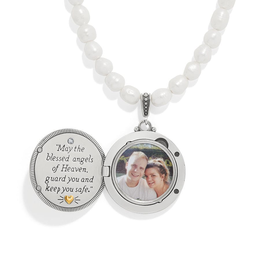 Guardian Angel Locket Necklace silver-pearl 2