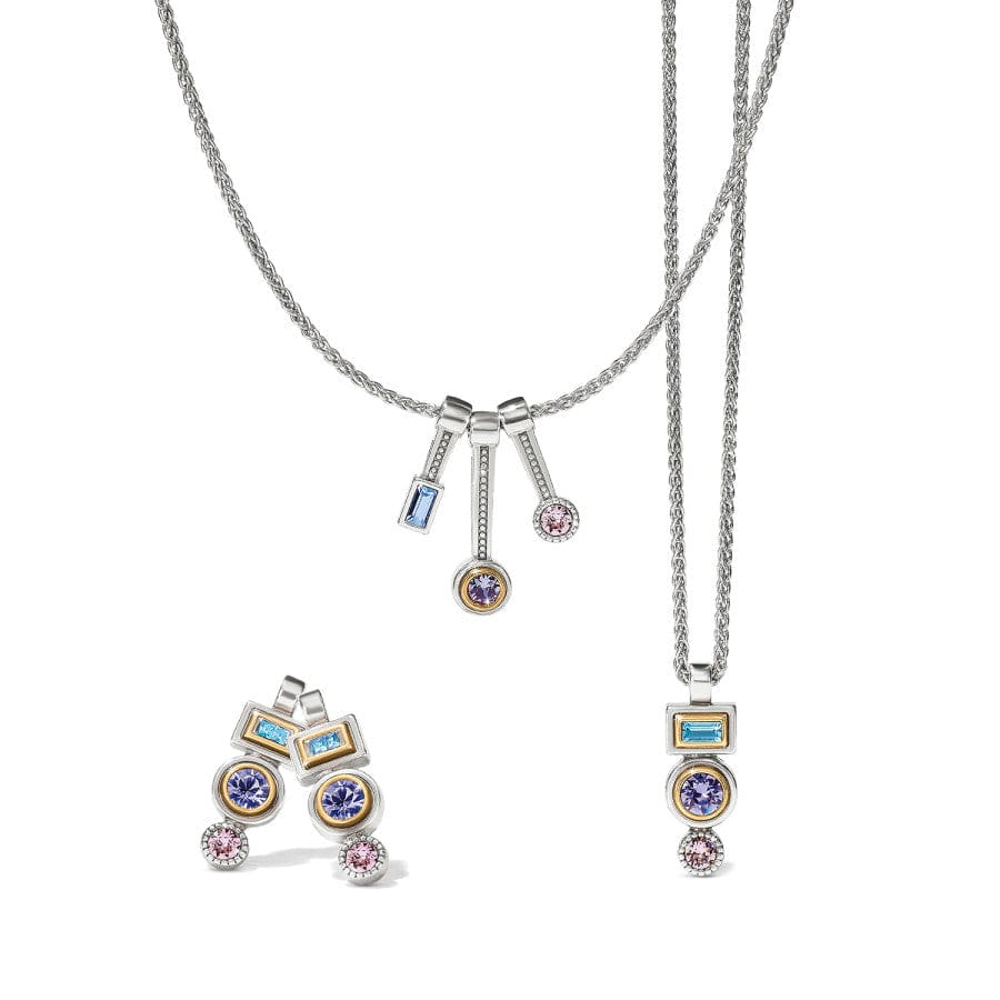 Halo Gleam Drop Necklace silver-multi 4