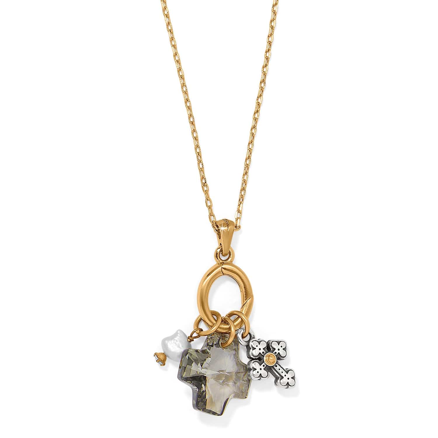 Heavenly Cross Short Necklace silver-gold 1