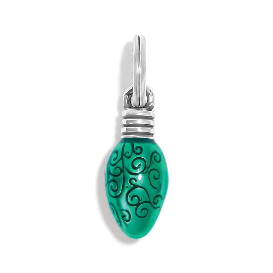 Holiday Bulb Charm silver-green 8