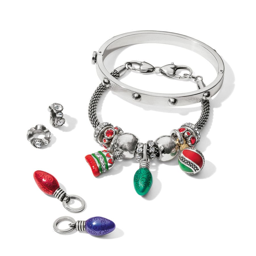 Holiday Bulb Charm silver-green 9