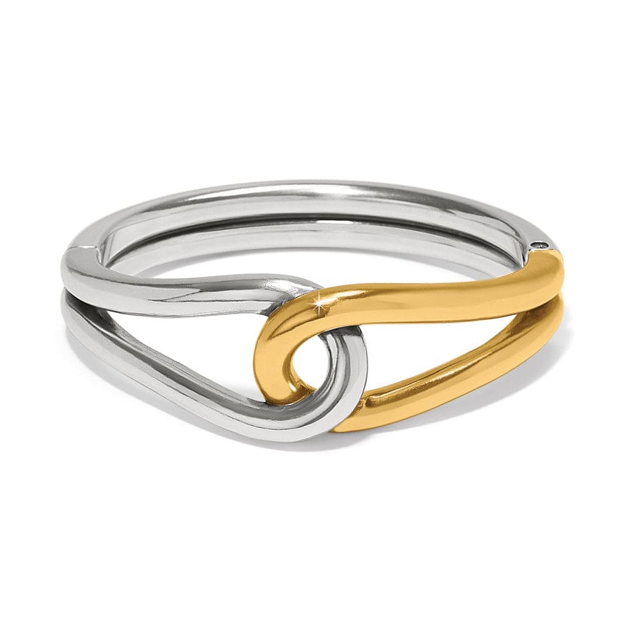 Interlok Curve Two Tone Hinge Bangle silver-gold 1