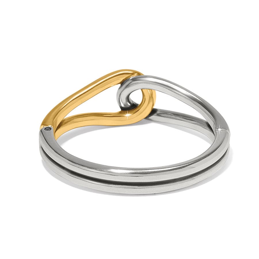 Interlok Curve Two Tone Hinge Bangle silver-gold 2