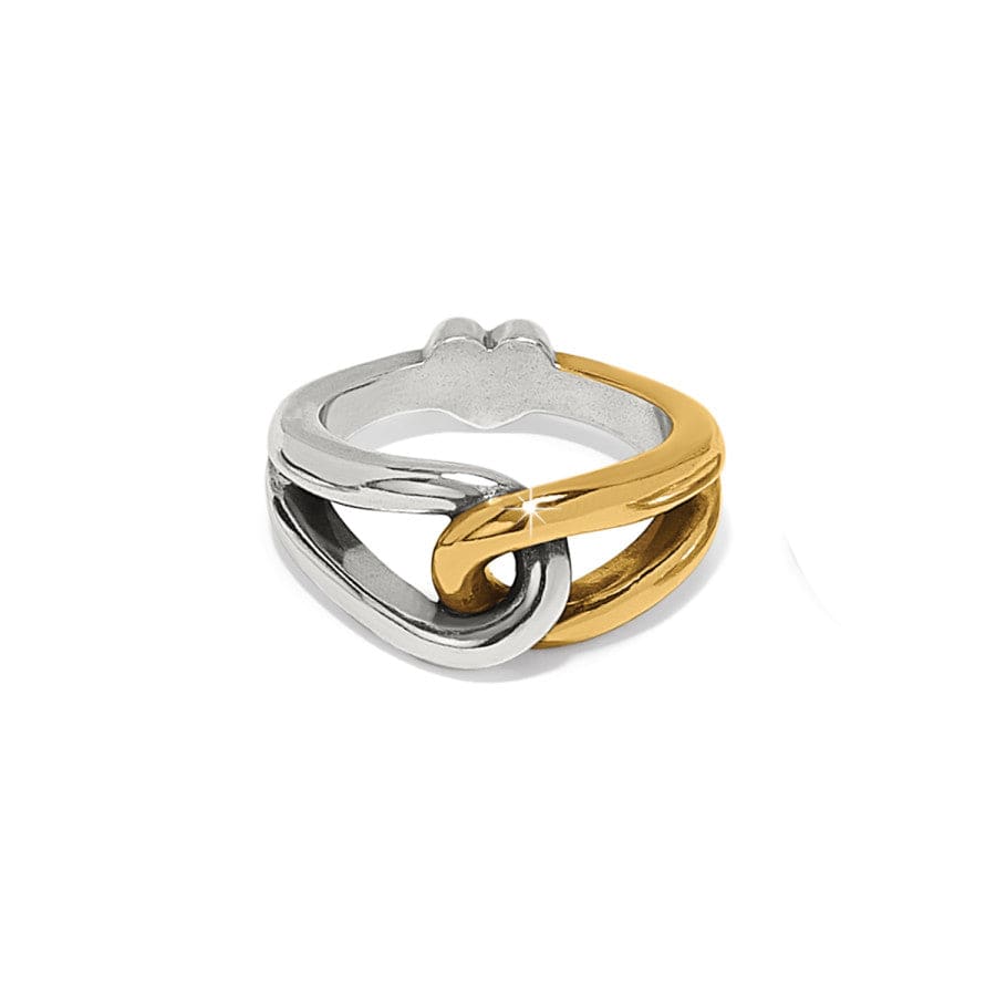 Interlok Curve Two Tone Ring silver-gold 1