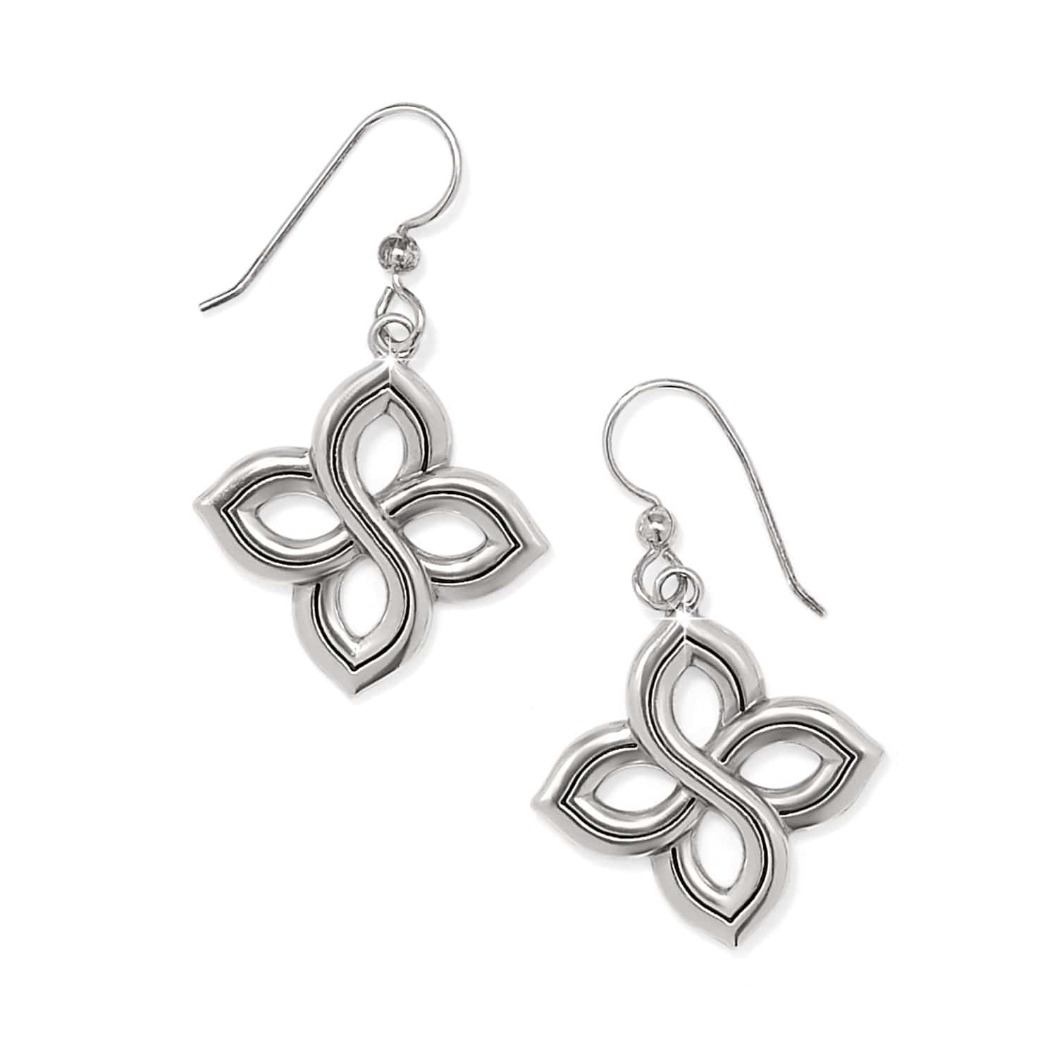 Interlok Floral Knot French Wire Earrings silver 1