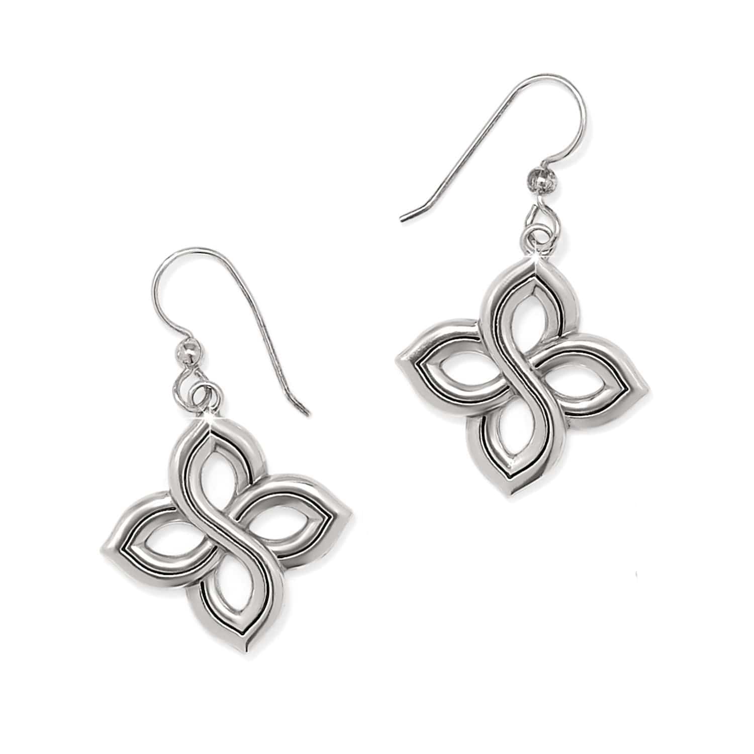 Interlok Floral Knot French Wire Earrings silver 2