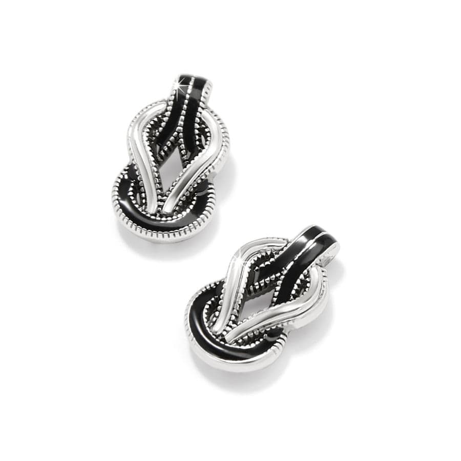 Interlok Harmony Black Post Earrings silver-black 2