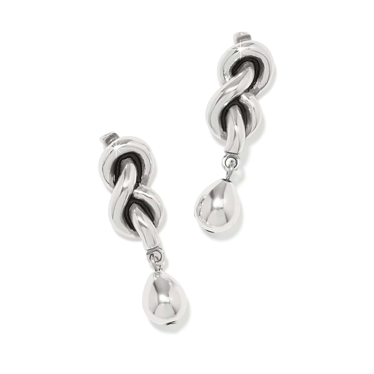 Interlok Single Knot Drop Earrings silver 2