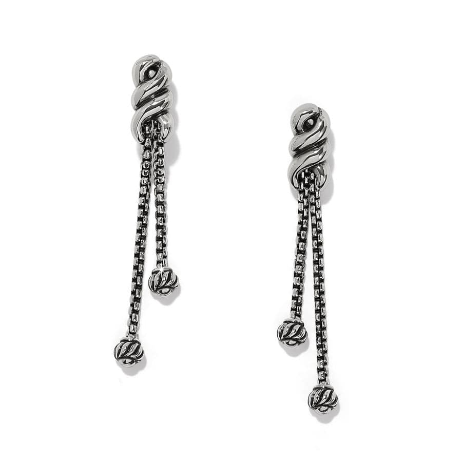 Interlok Twist Double Post Drop Earrings silver 1