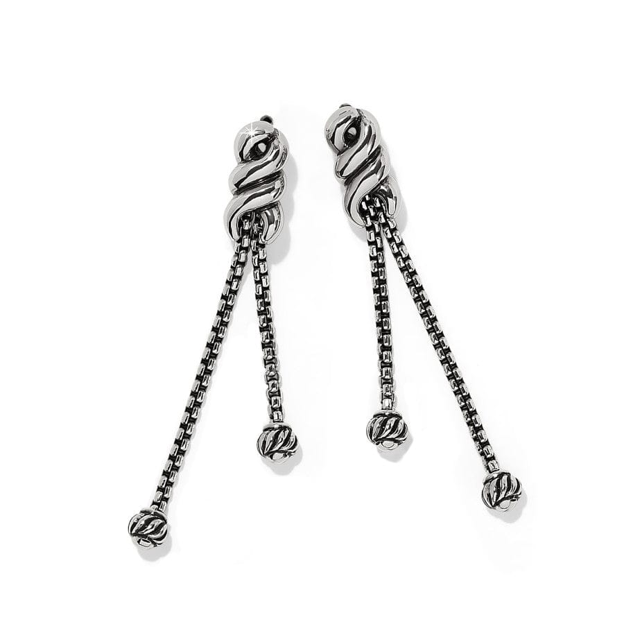 Interlok Twist Double Post Drop Earrings silver 2