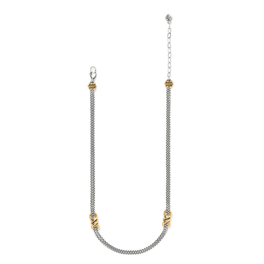 Interlok Twist Two Tone Double Chain Necklace silver-gold 2