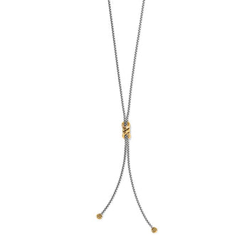 Interlok Twist Two Tone Lariat Necklace