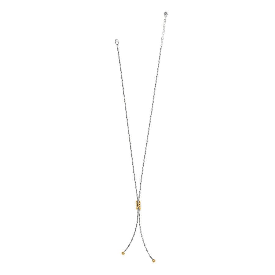 Interlok Twist Two Tone Lariat Necklace silver-gold 2